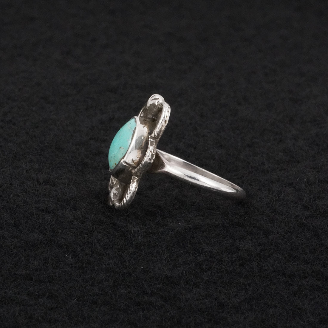 Priscilla Reeder Turquoise & Sterling Silver Ring Size 7.5