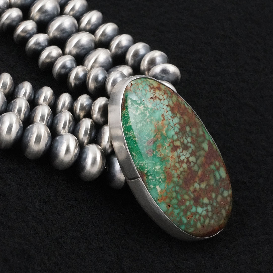 Alice Johnson, Bryannen Halwood Turquoise & Sterling Silver Navajo Pearl Necklace