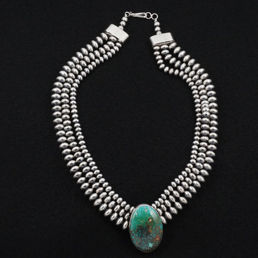 Alice Johnson, Bryannen Halwood Turquoise & Sterling Silver Navajo Pearl Necklace