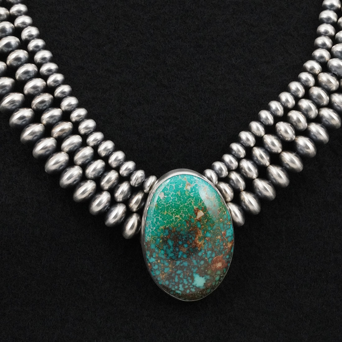 Alice Johnson, Bryannen Halwood Turquoise & Sterling Silver Navajo Pearl Necklace