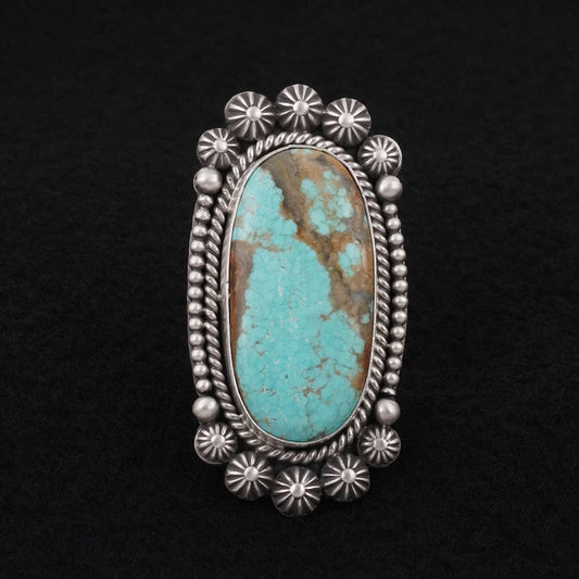 Michael Calladitto Turquoise & Sterling Silver Ring Size 8