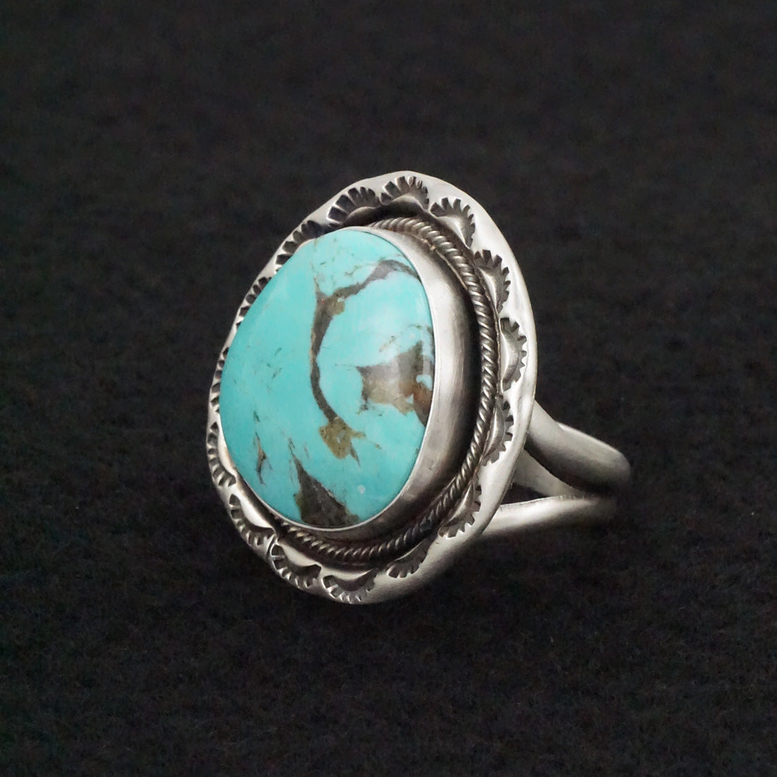 Jameson Garcia Turquoise & Sterling Silver Ring Adjustable