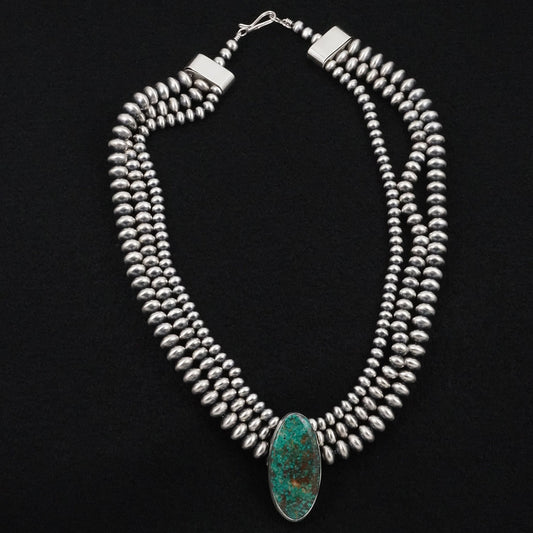 Alice Johnson, Bryannen Halwood Turquoise & Sterling Silver Navajo Pearl Necklace