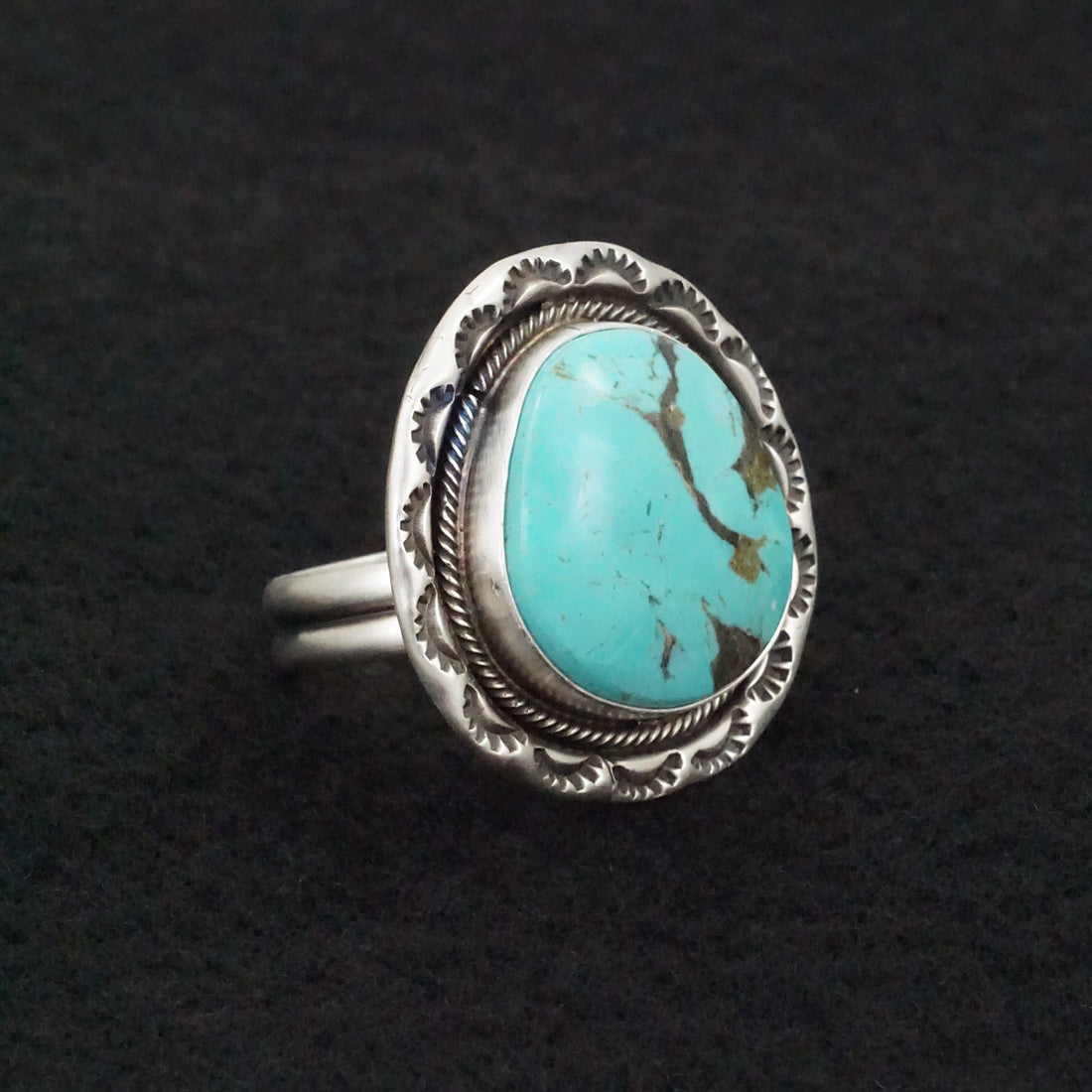 Jameson Garcia Turquoise & Sterling Silver Ring Adjustable