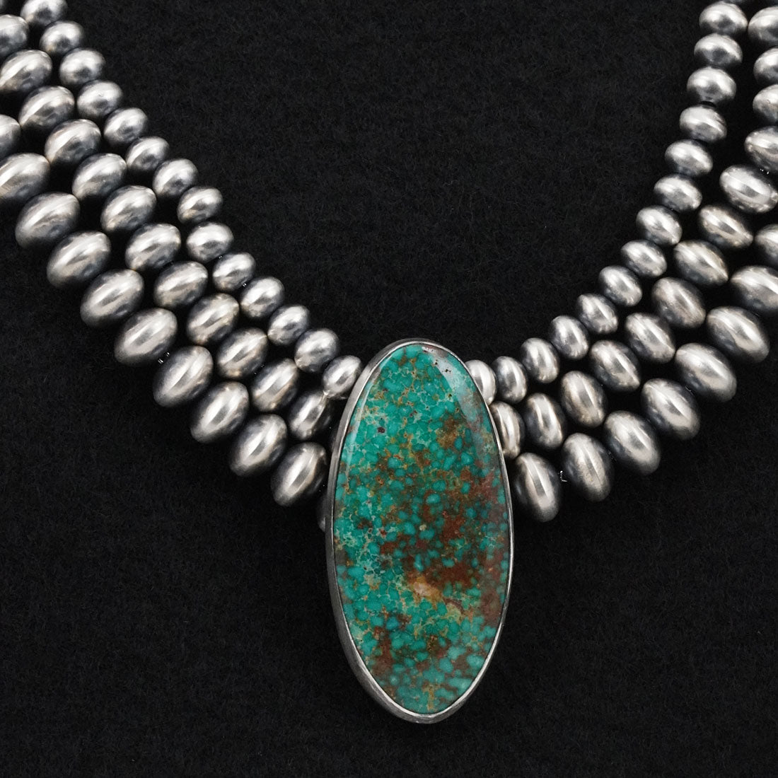 Alice Johnson, Bryannen Halwood Turquoise & Sterling Silver Navajo Pearl Necklace