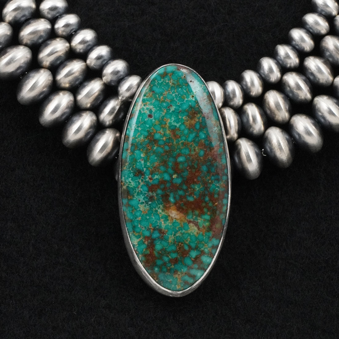 Alice Johnson, Bryannen Halwood Turquoise & Sterling Silver Navajo Pearl Necklace