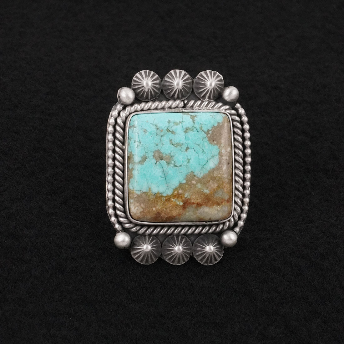 Michael Calladitto Turquoise & Sterling Silver Ring Size 7