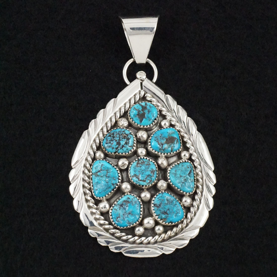 Chester Charley Turquoise & Sterling Silver Pendant