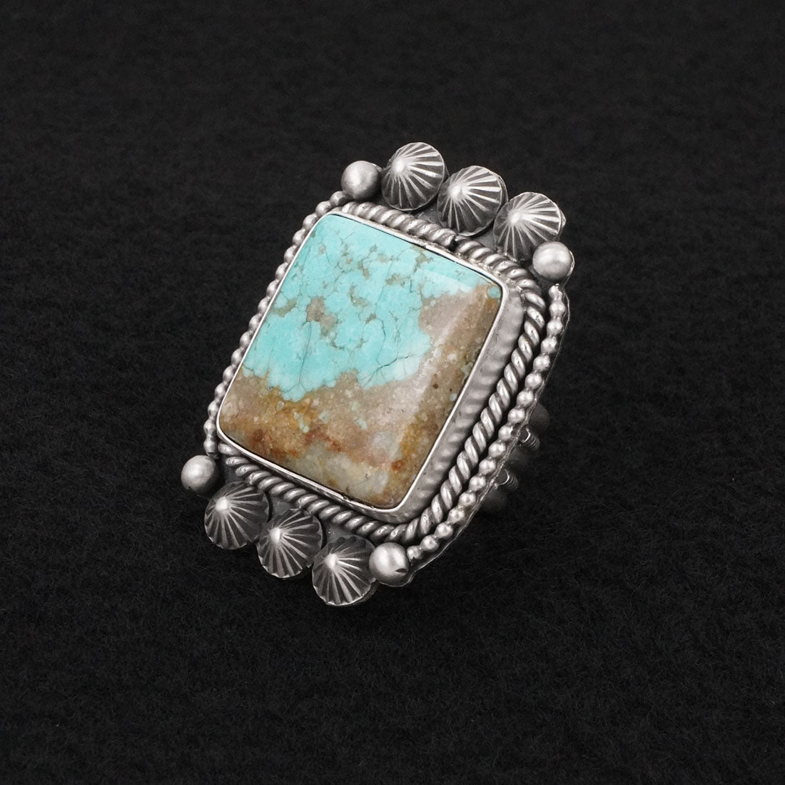 Michael Calladitto Turquoise & Sterling Silver Ring Size 7