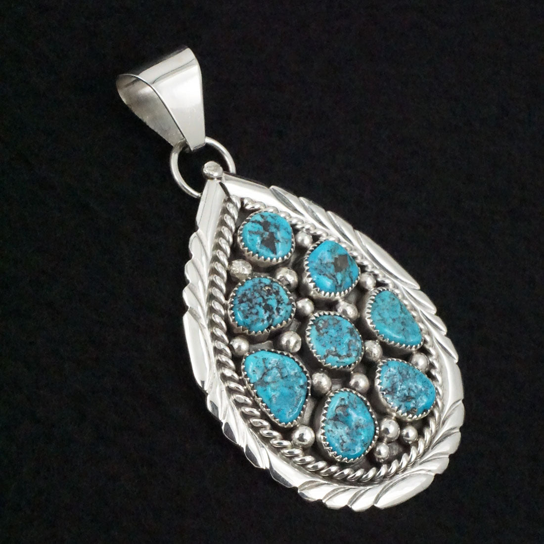 Chester Charley Turquoise & Sterling Silver Pendant