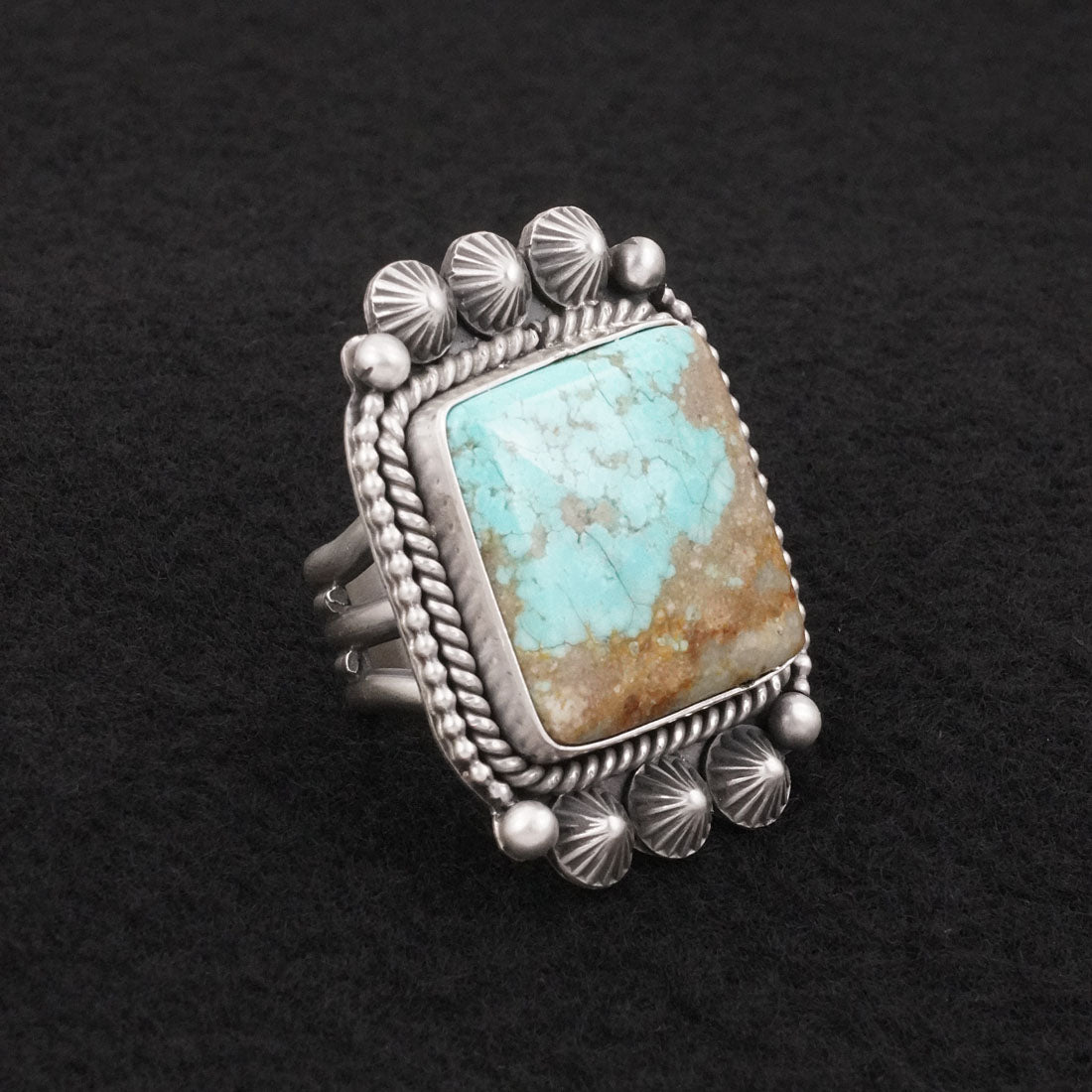 Michael Calladitto Turquoise & Sterling Silver Ring Size 7