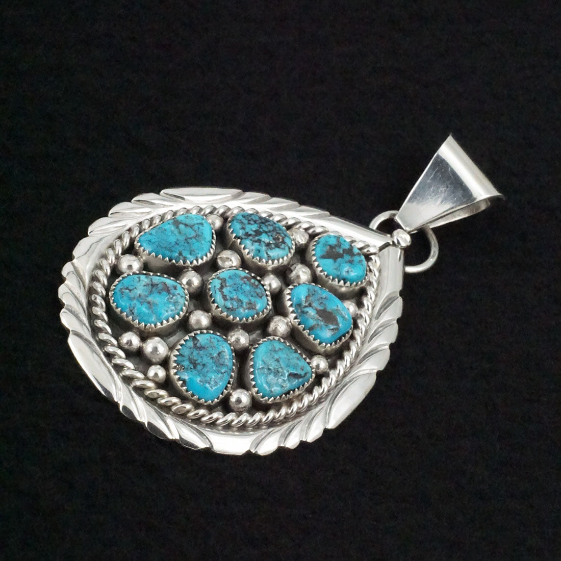 Chester Charley Turquoise & Sterling Silver Pendant