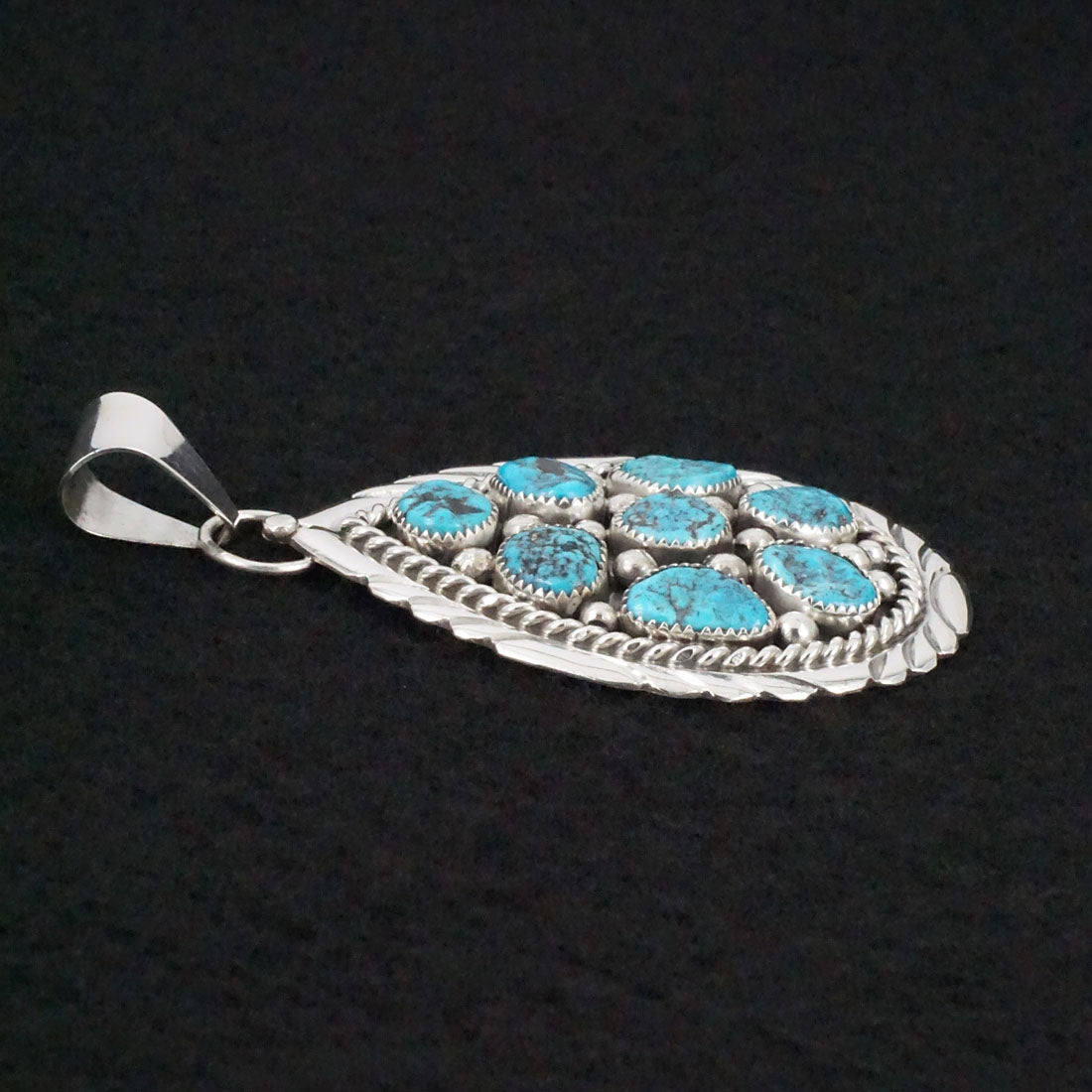 Chester Charley Turquoise & Sterling Silver Pendant