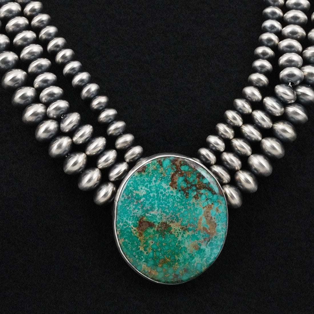 Alice Johnson, Bryannen Halwood Turquoise & Sterling Silver Navajo Pearl Necklace