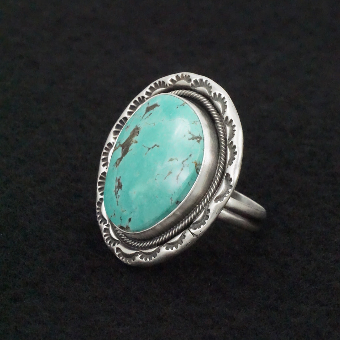 Jameson Garcia Turquoise & Sterling Silver Ring Adjustable