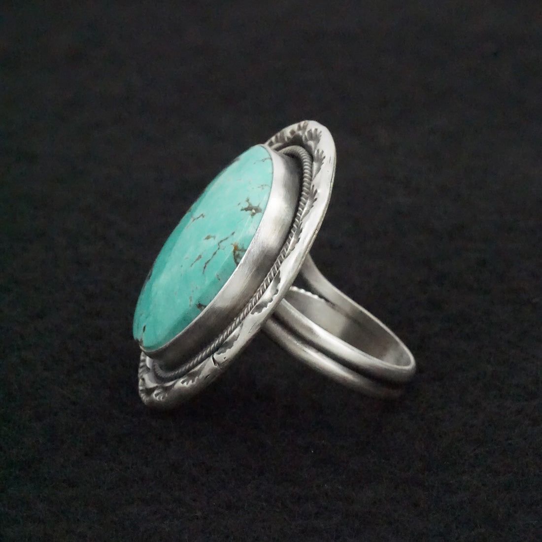 Jameson Garcia Turquoise & Sterling Silver Ring Adjustable