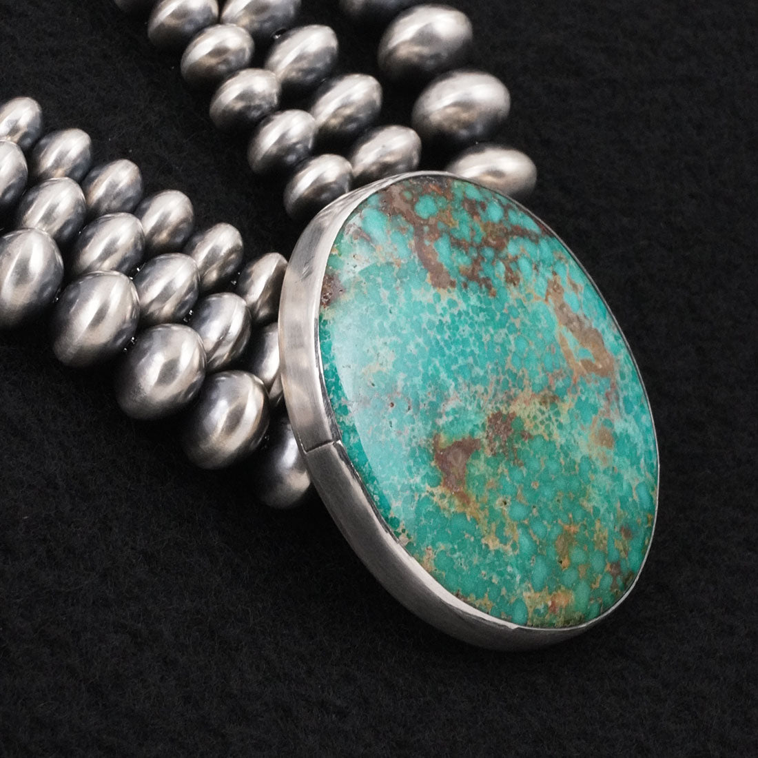 Alice Johnson, Bryannen Halwood Turquoise & Sterling Silver Navajo Pearl Necklace