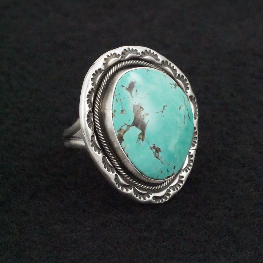 Jameson Garcia Turquoise & Sterling Silver Ring Adjustable