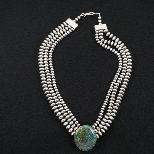Alice Johnson, Bryannen Halwood Turquoise & Sterling Silver Navajo Pearl Necklace