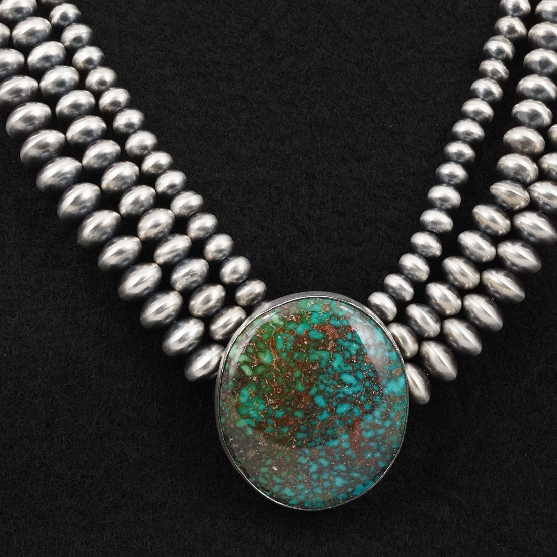 Alice Johnson, Bryannen Halwood Turquoise & Sterling Silver Navajo Pearl Necklace