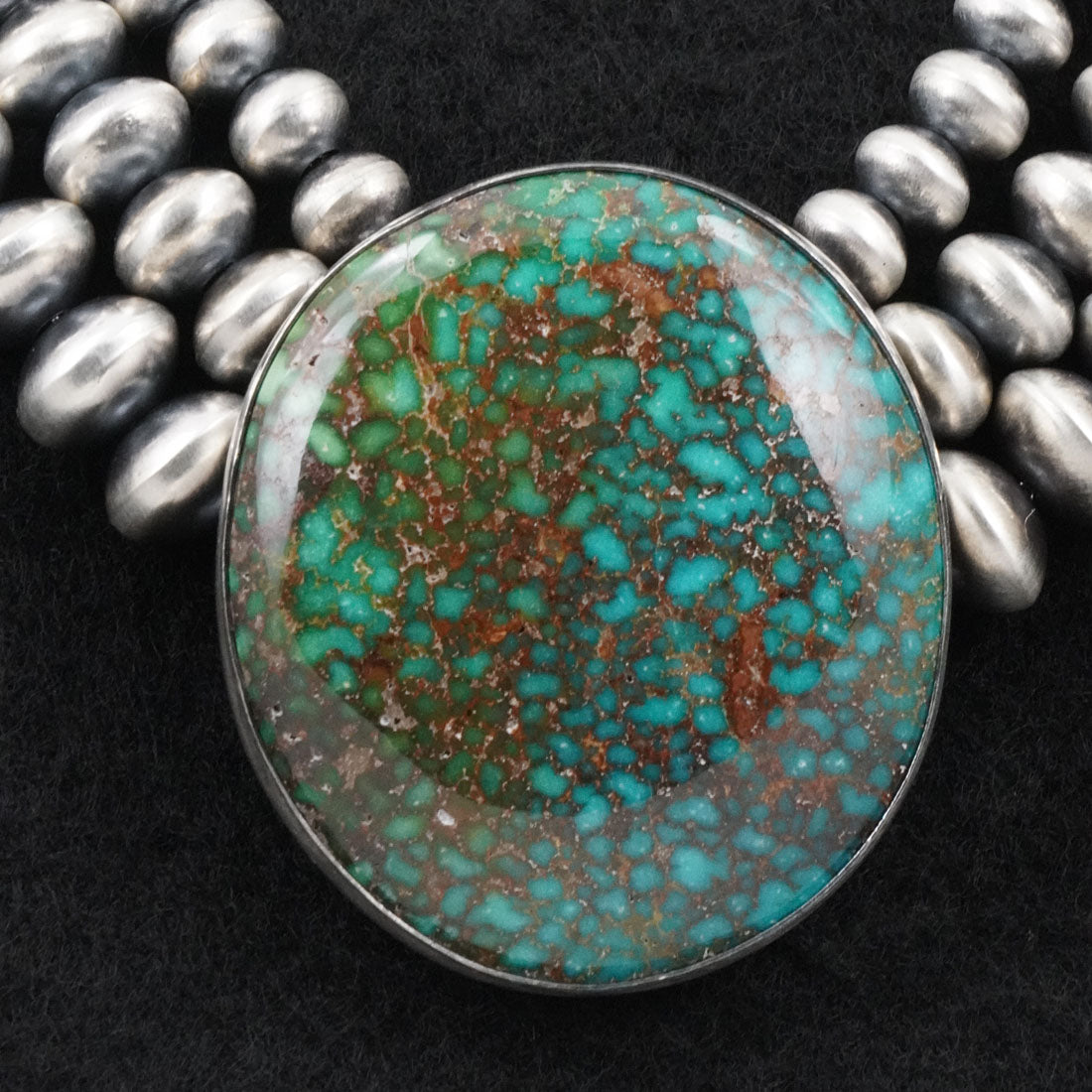 Alice Johnson, Bryannen Halwood Turquoise & Sterling Silver Navajo Pearl Necklace