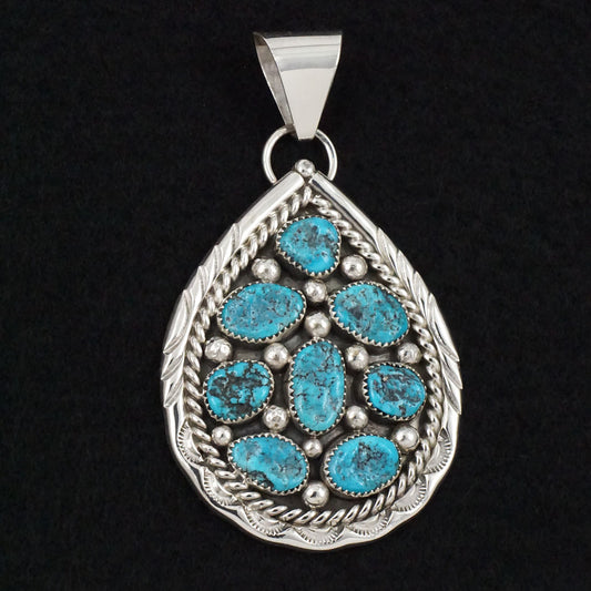 Chester Charley Turquoise & Sterling Silver Pendant