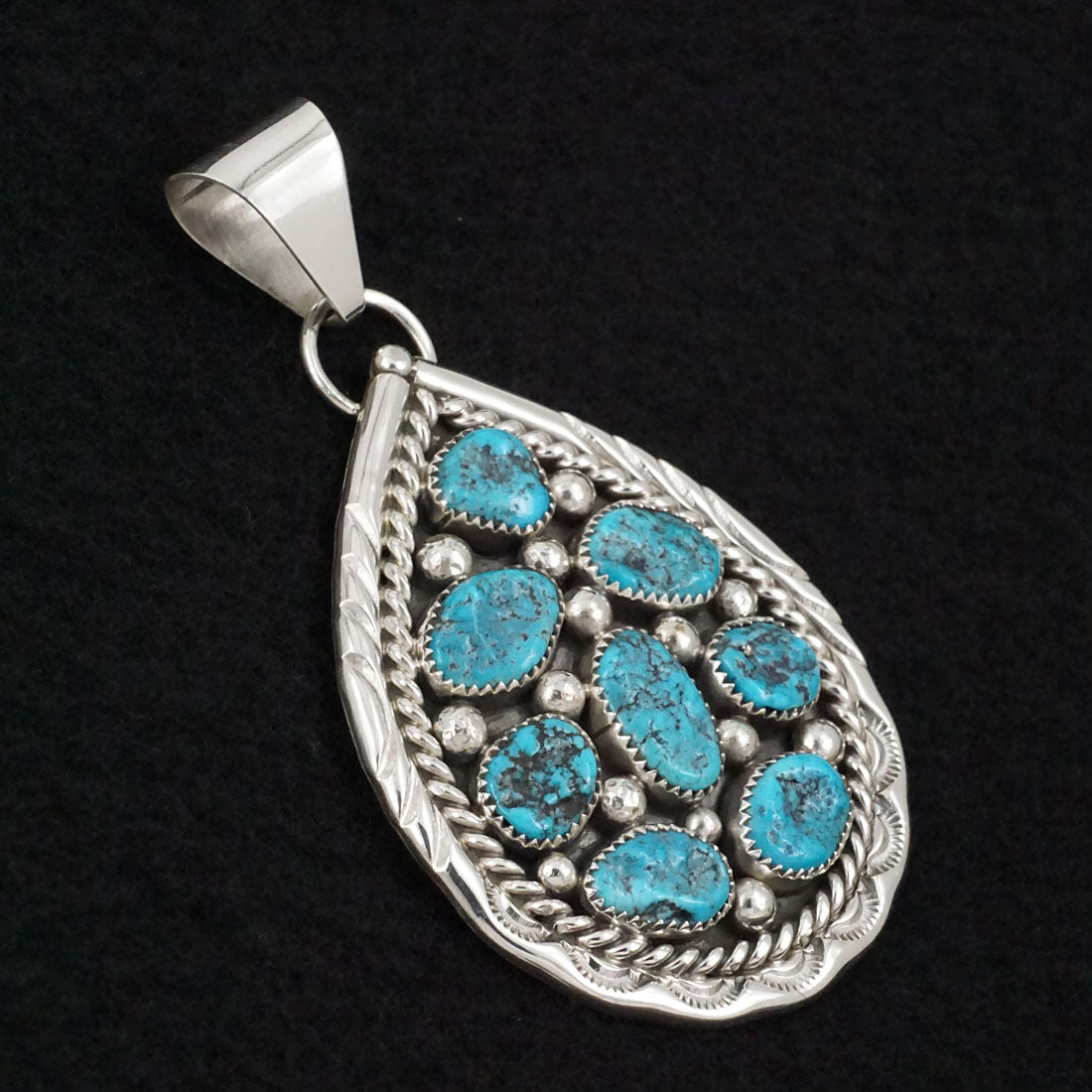 Chester Charley Turquoise & Sterling Silver Pendant