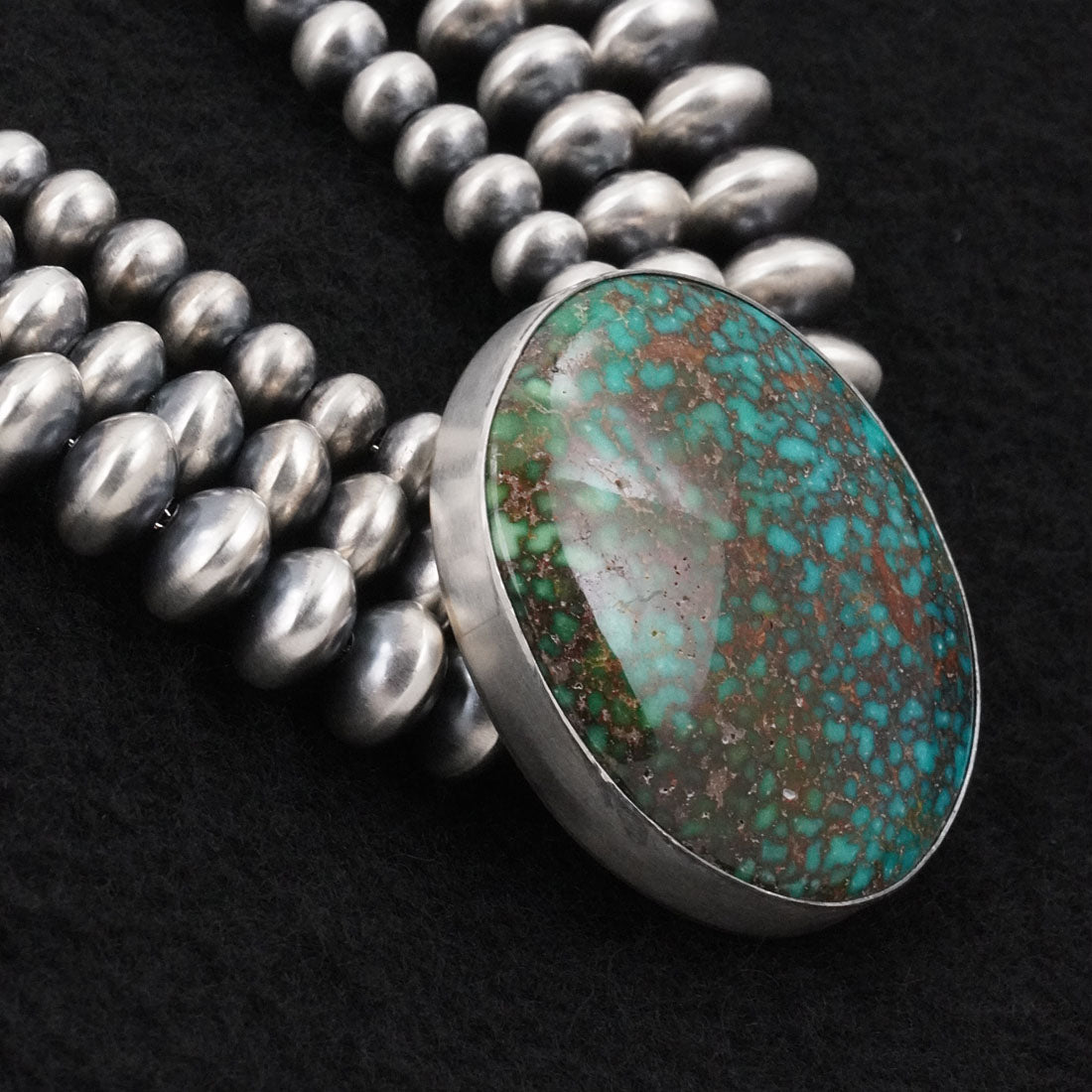 Alice Johnson, Bryannen Halwood Turquoise & Sterling Silver Navajo Pearl Necklace