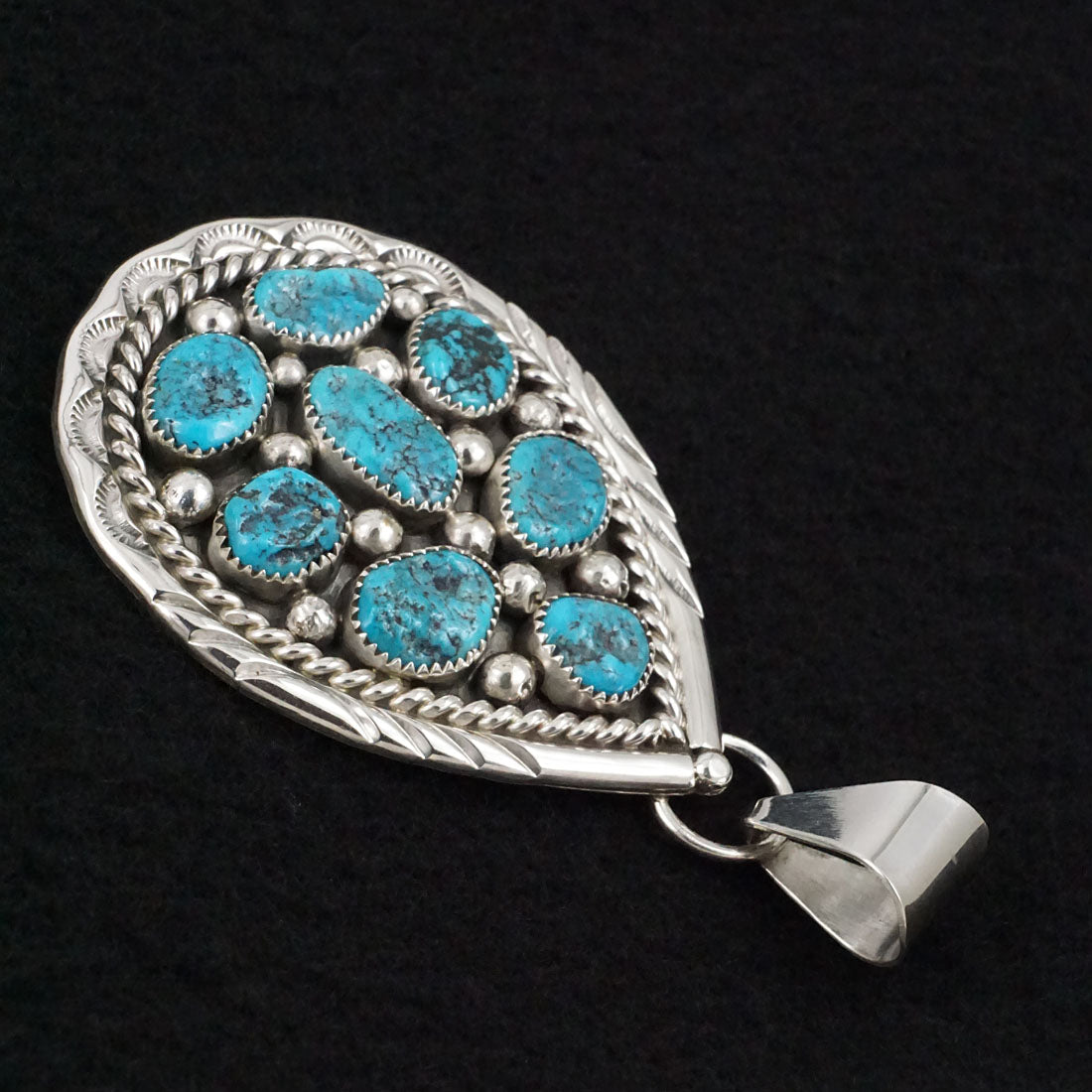 Chester Charley Turquoise & Sterling Silver Pendant