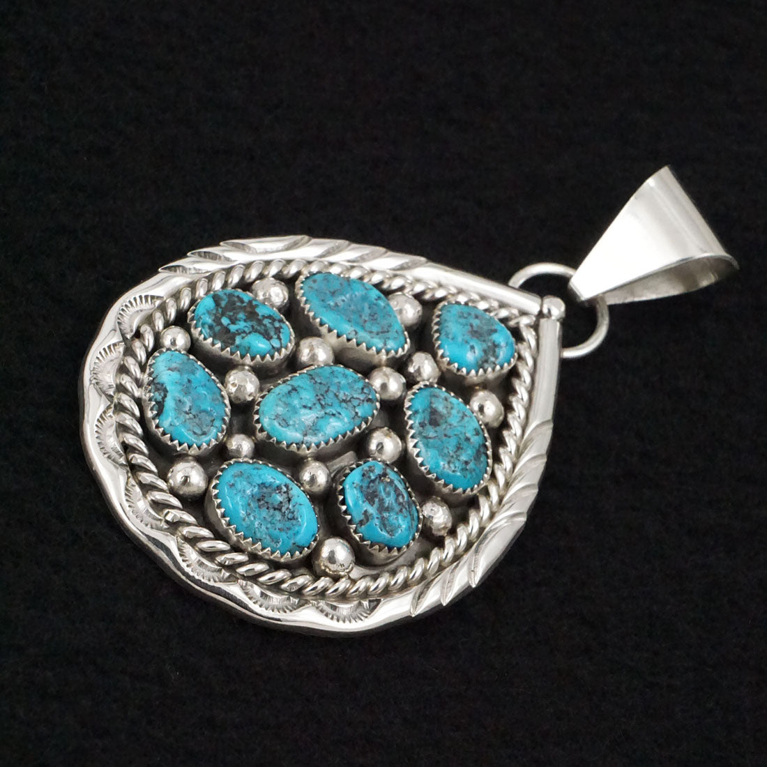 Chester Charley Turquoise & Sterling Silver Pendant