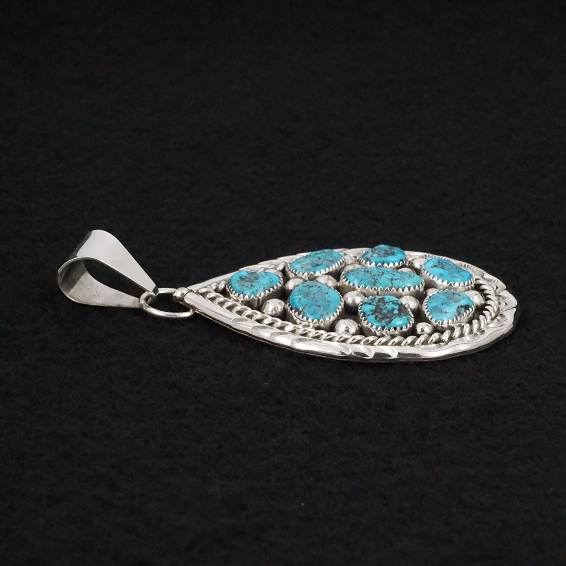 Chester Charley Turquoise & Sterling Silver Pendant