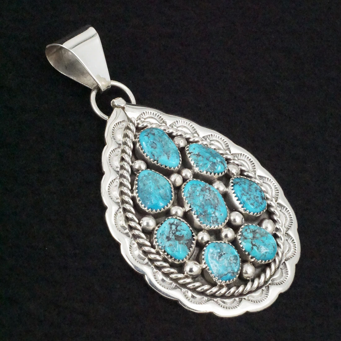 Chester Charley Turquoise & Sterling Silver Pendant