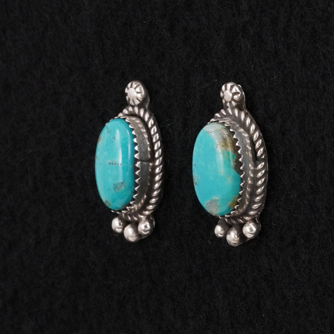 Phil Nez Turquoise & Sterling Silver Earrings