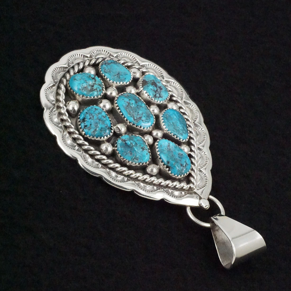 Chester Charley Turquoise & Sterling Silver Pendant