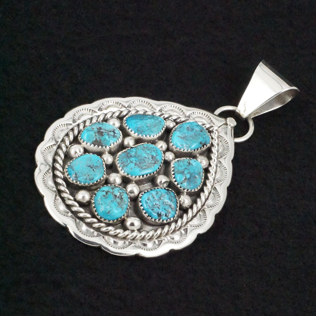 Chester Charley Turquoise & Sterling Silver Pendant