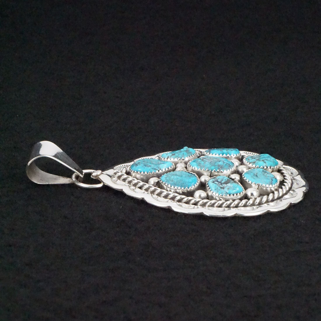 Chester Charley Turquoise & Sterling Silver Pendant