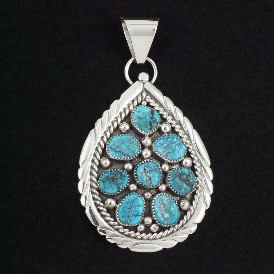 Chester Charley Turquoise & Sterling Silver Pendant