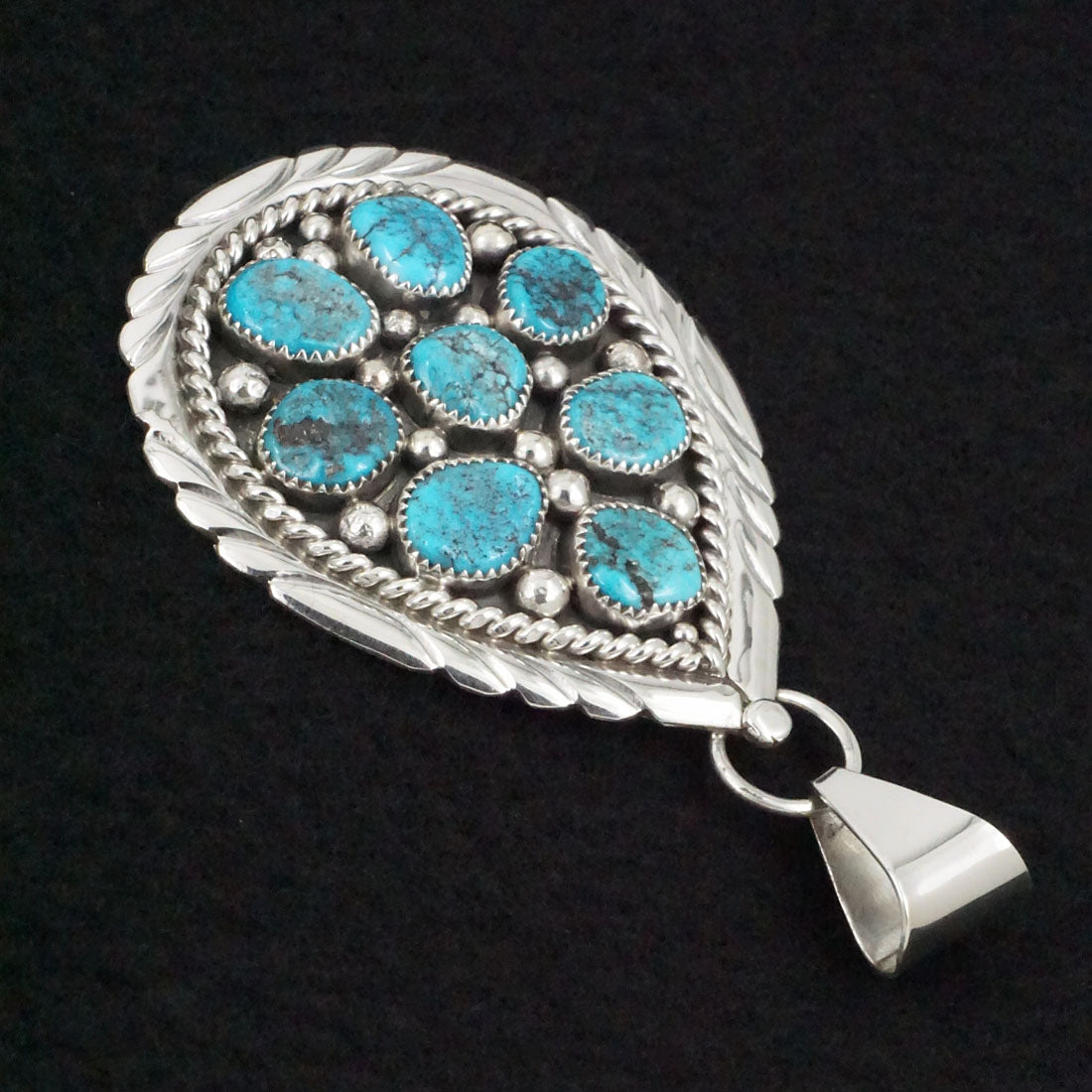 Chester Charley Turquoise & Sterling Silver Pendant