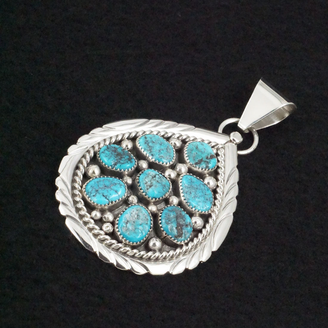 Chester Charley Turquoise & Sterling Silver Pendant