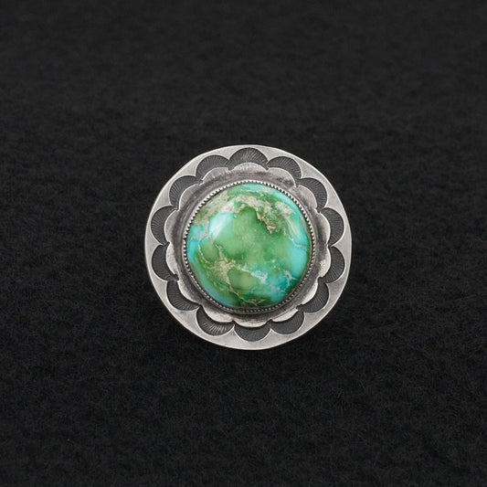 Calvin Martinez Turquoise & Sterling Silver Ring Sz. 9.75