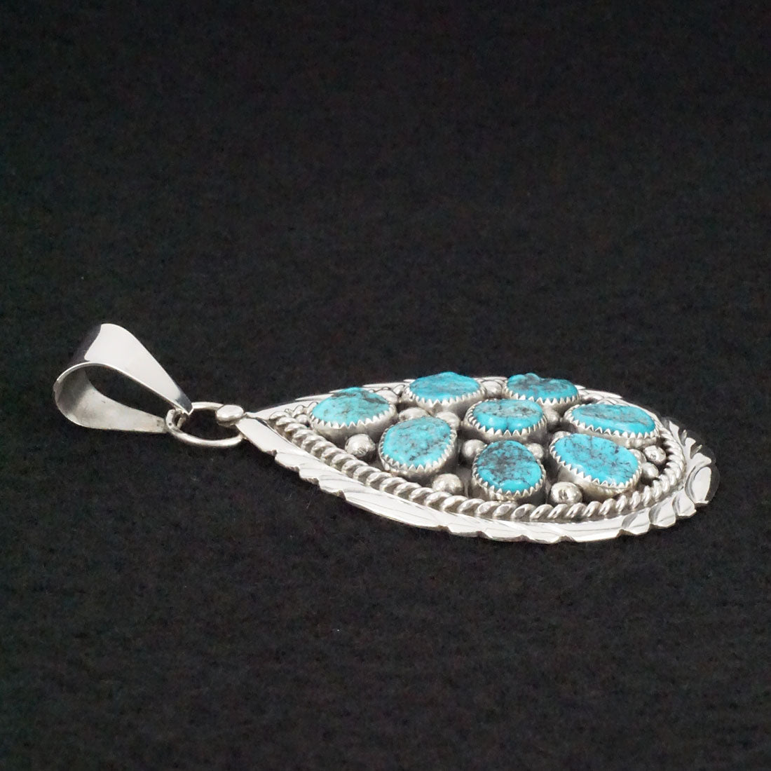 Chester Charley Turquoise & Sterling Silver Pendant