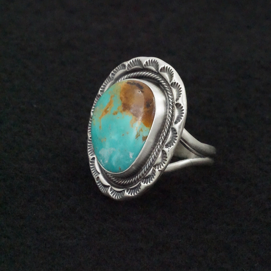 Jameson Garcia Turquoise & Sterling Silver Ring Adjustable