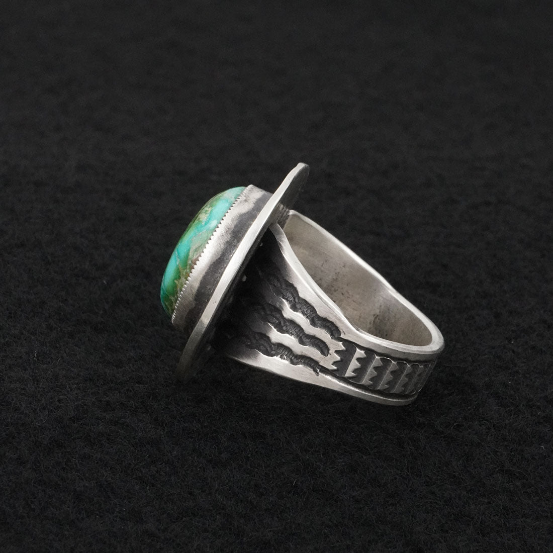 Calvin Martinez Turquoise & Sterling Silver Ring Sz. 9.75