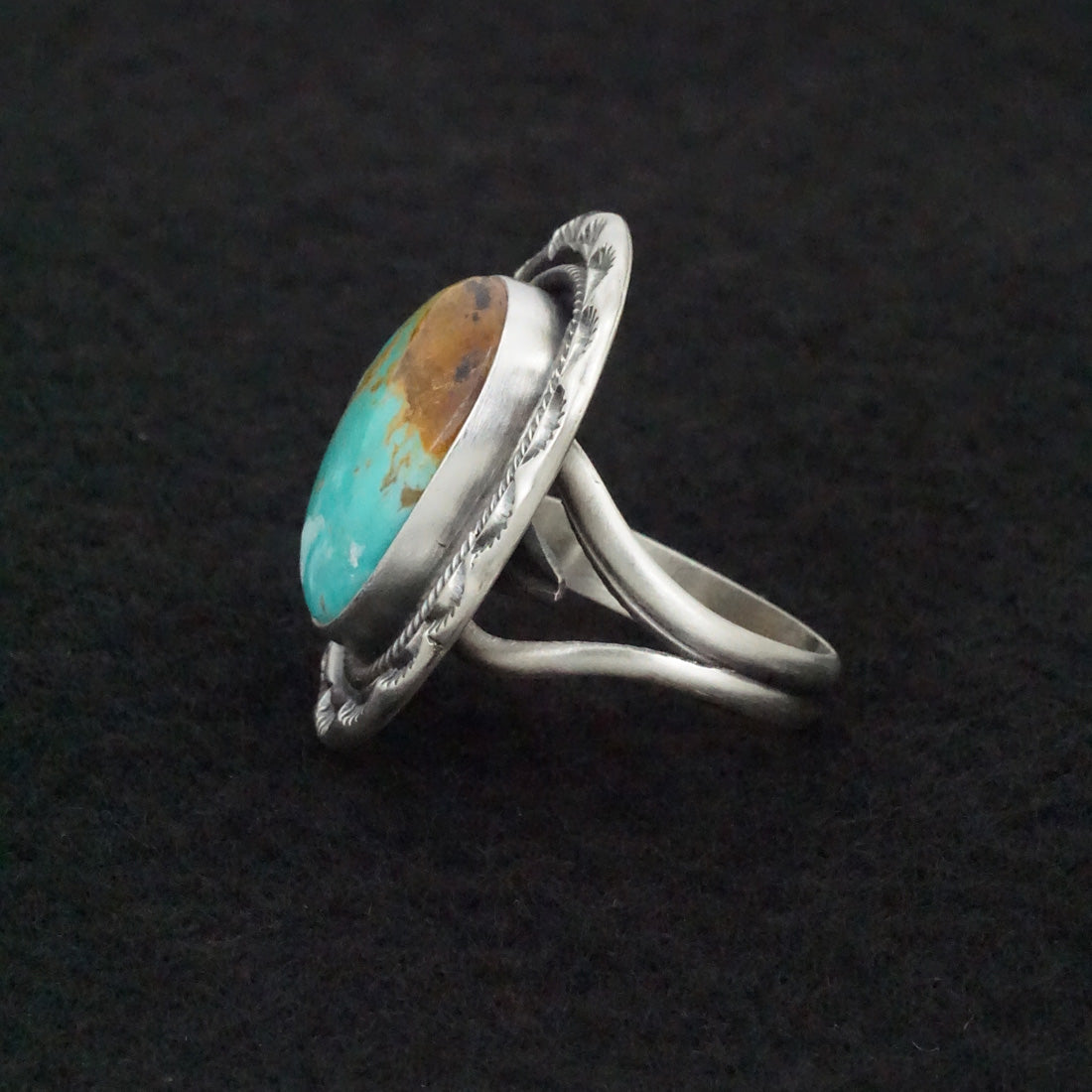 Jameson Garcia Turquoise & Sterling Silver Ring Adjustable