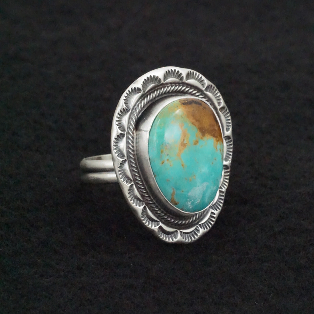 Jameson Garcia Turquoise & Sterling Silver Ring Adjustable