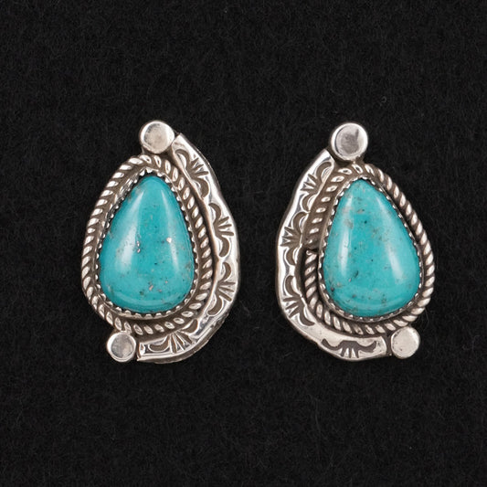 Phil Nez Turquoise & Sterling Silver Earrings