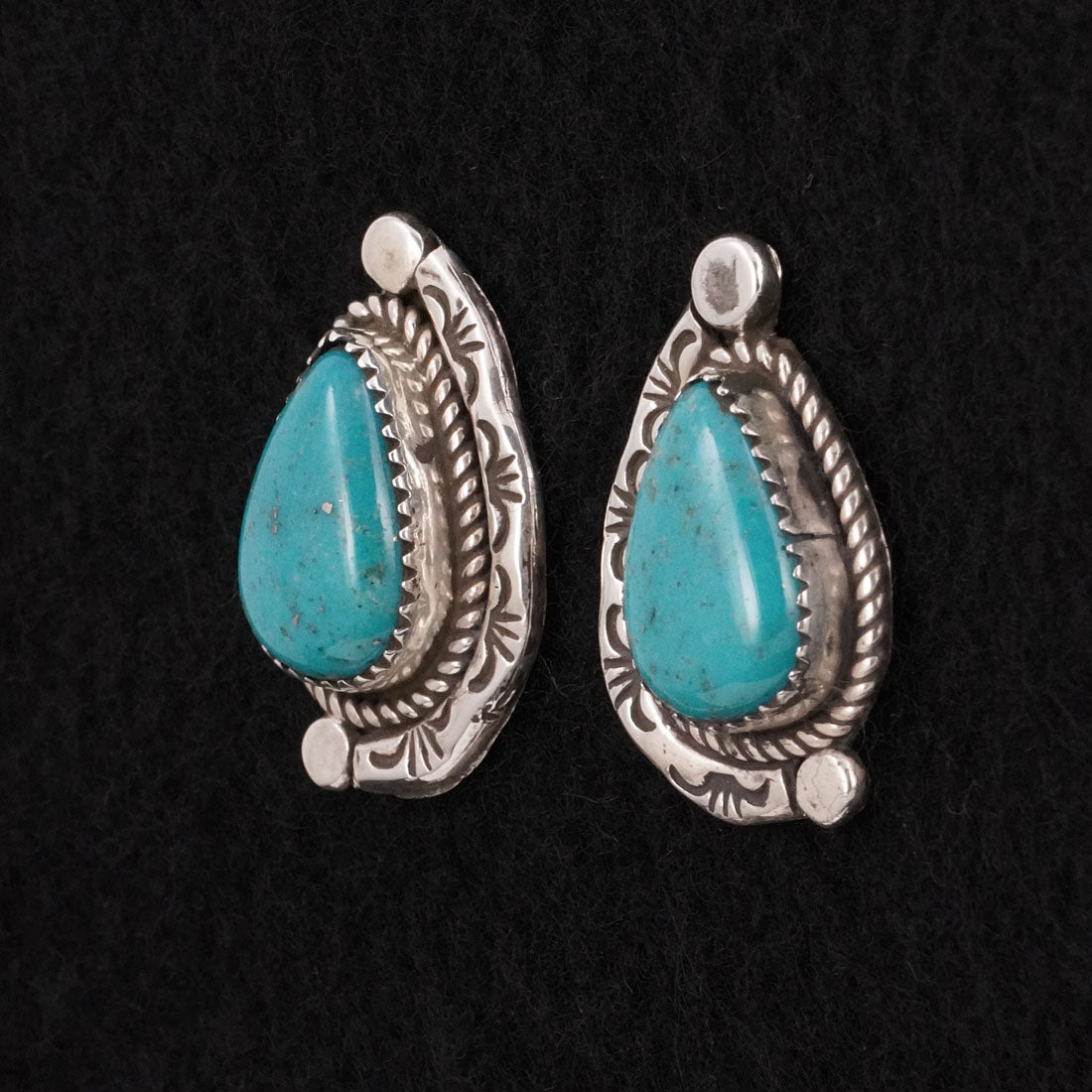 Phil Nez Turquoise & Sterling Silver Earrings