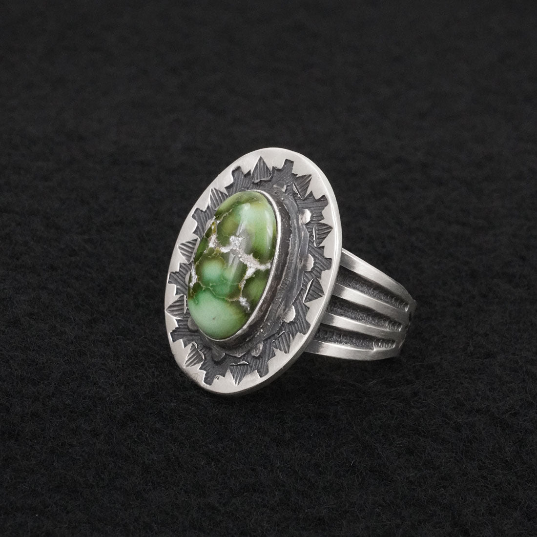 Calvin Martinez Turquoise & Sterling Silver Ring Sz. 9.5