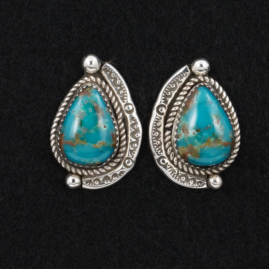 Phil Nez Turquoise & Sterling Silver Earrings