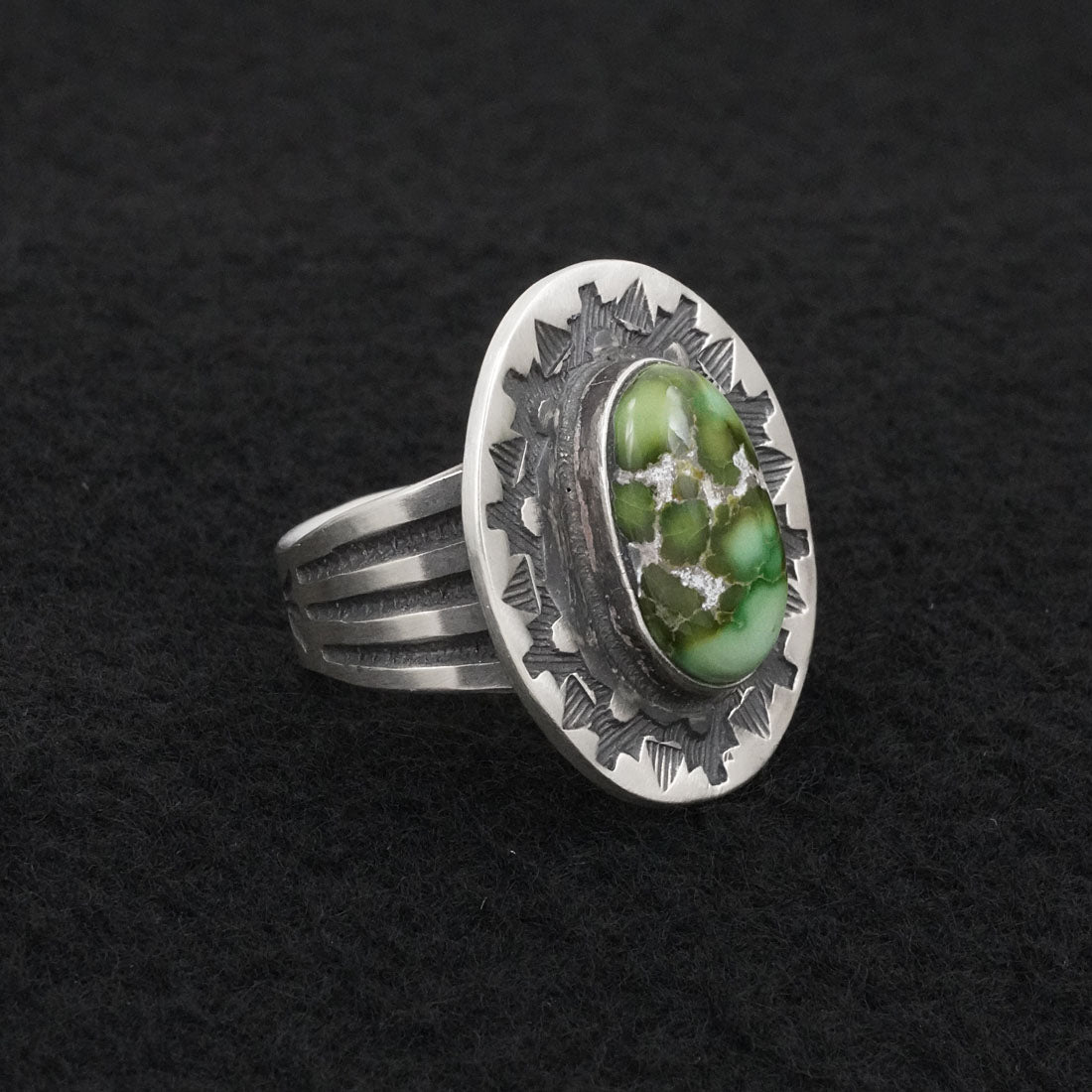 Calvin Martinez Turquoise & Sterling Silver Ring Sz. 9.5